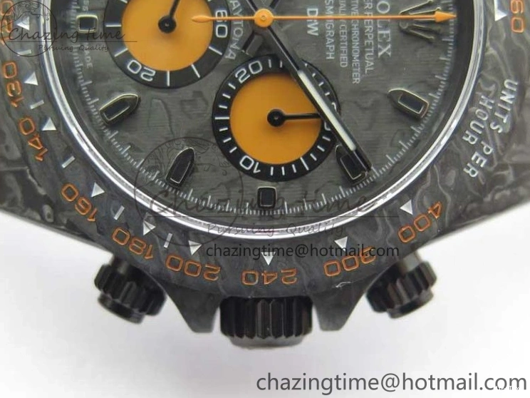 MiroTime 0122 Daytona DIW Carbon Noob 1:1 Best Edition Black Orange Dial on Orange Nylon Strap SA TopPick 2586